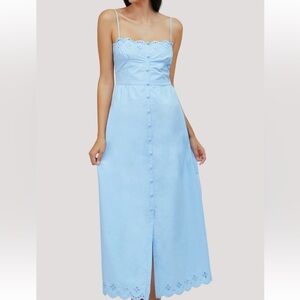 lost + wander blue eyelet maxi dress